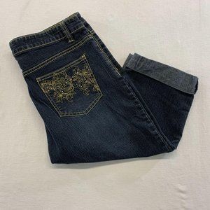Sweet Jeans Dark Blue Cropped Capri Jeans Size 34